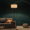Designová kovová stojací lampa bílá – Boro